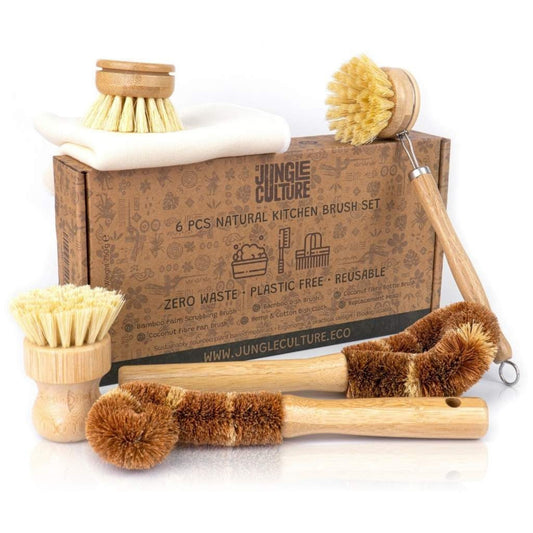 Bamboe afwasborstelset - Set van 6 stuks