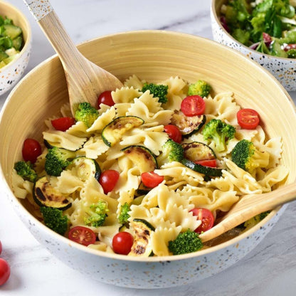 Bamboe saladebestekset (lepel en vork)