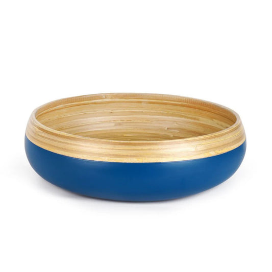 Grote bamboe fruitschaal - tweekleurig blauw