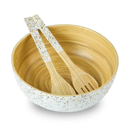 Bamboe saladebestekset (lepel en vork)
