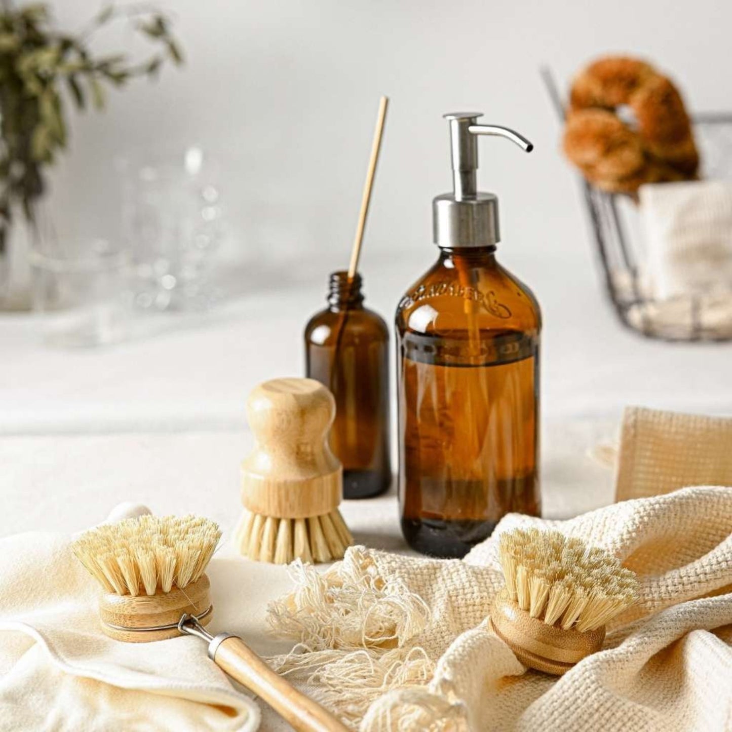 Bamboe afwasborstelset - Set van 6 stuks