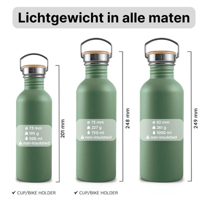 RVS waterfles saliegroen - 500 ml